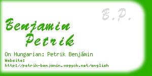 benjamin petrik business card